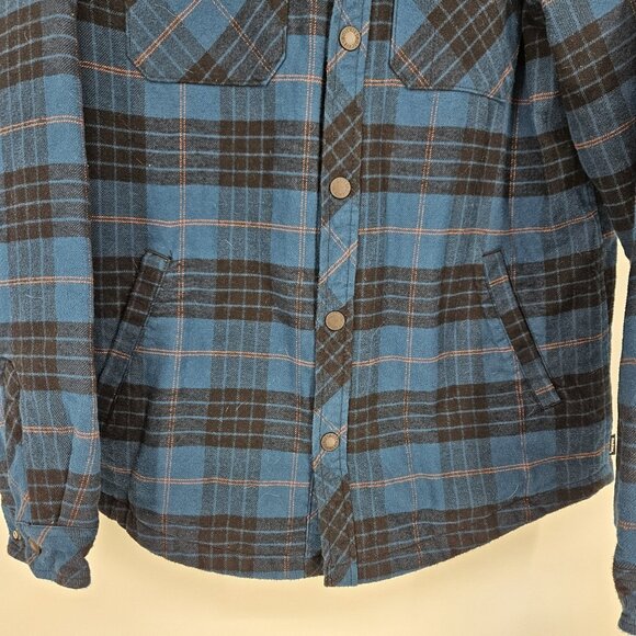 Dickies Jacket Shacket Men Large Blue Plaid Quilt Lined Workwear Flannel Button - Picture 4 of 12
